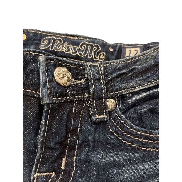 MISS ME Rhinestones embroidered capri jeans - Picture 4 of 12